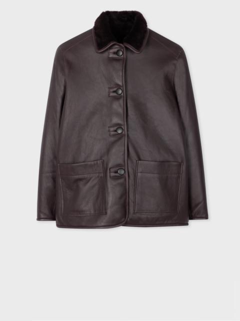 Paul Smith Aubergine Shearling Leather Jacket