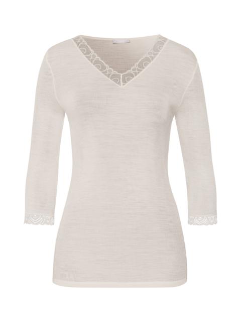 HANRO Woolen Lace Lace Trim Wool And Silk Top