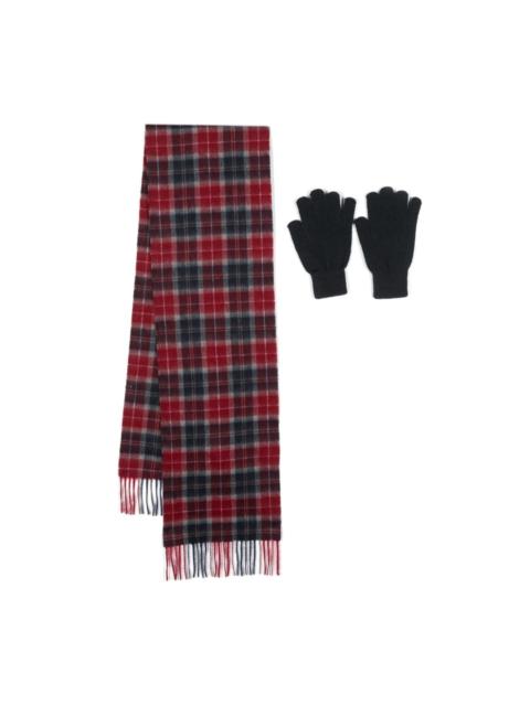 Barbour knitted wool scarf-gloves set