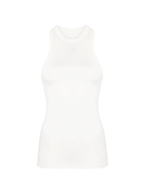 embroidered-logo sleeveless top