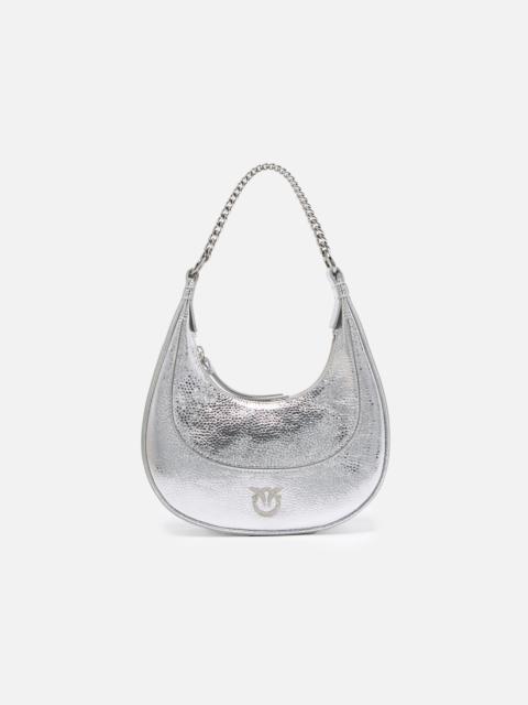 PINKO METALLIC LEATHER BRIOCHE BAG MINI HANDBAG