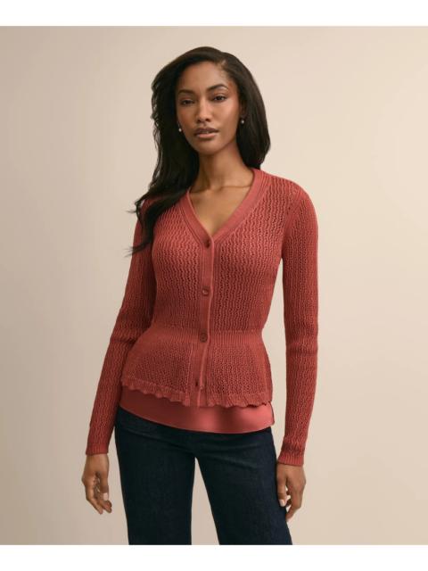 Brooks Brothers Cotton Pointelle Cardigan