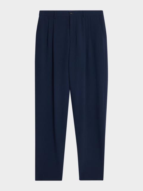 GIORGIO ARMANI Men's Stretch Wool Seersucker Double-Pleat Trousers