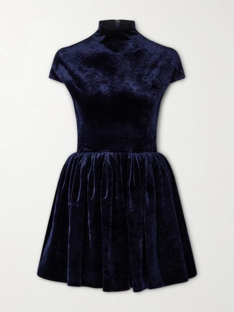 Alaïa Turtleneck Velvet Mini Dress