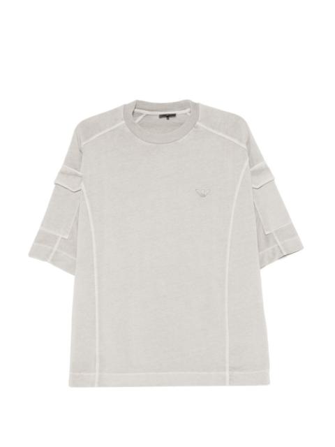 EMPORIO ARMANI crew-neck logo-embroidery T-shirt