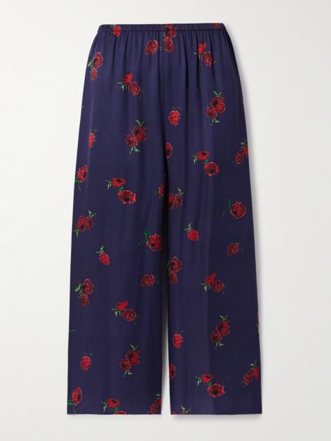 KHAITE Mindy Printed Twill Wide-leg Pants