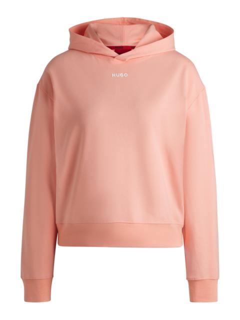 HUGO STRETCH-JERSEY HOODIE WITH LOGO PRINT