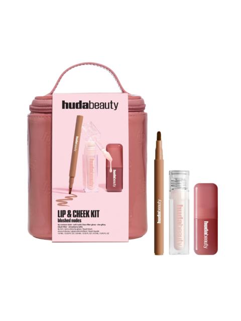Huda Beauty Lip & Cheek Kit Blushed Nudes Set