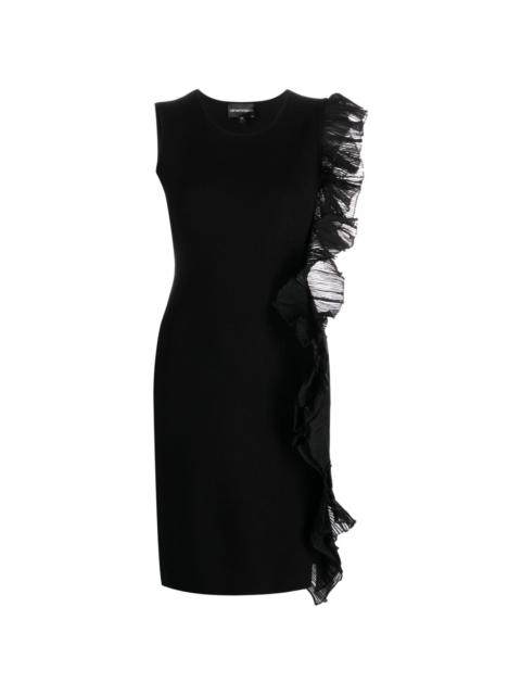 EMPORIO ARMANI ruffle-detail asymmetric minidress