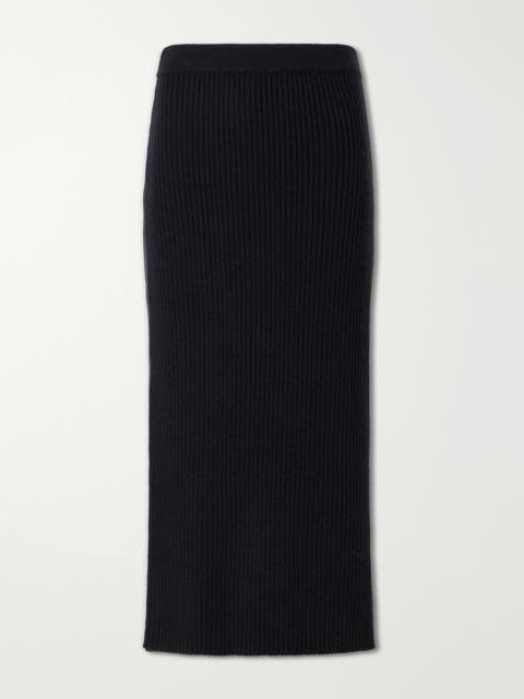 Allude Wool And Cashmere-blend Midi Skirt