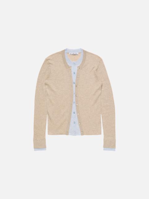 Acne Studios Layered silk-wool cardigan - Beige/light blue