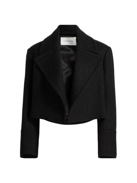 Lanvin Women's Cropped Wool Peacoat - Anthracite