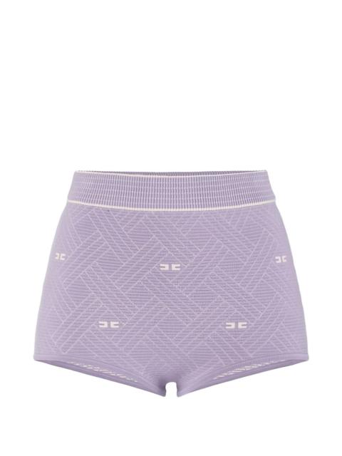 ELISABETTA FRANCHI diamond-jacquard knit shorts