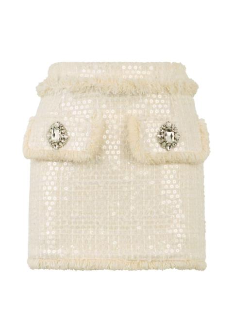 PHILIPP PLEIN tweed paillettes mini skirt
