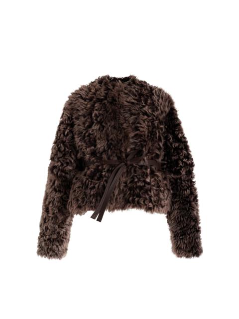 Yulia Reversible Shearling-Leather Jacket brown