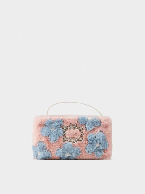 Roger Vivier RV Nightlily Winter Blossom Mini Bag in Faux Fur