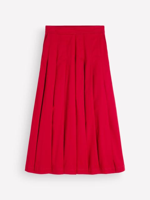 BODEN Aya cotton sateen Midi Skirt-Crimson Red