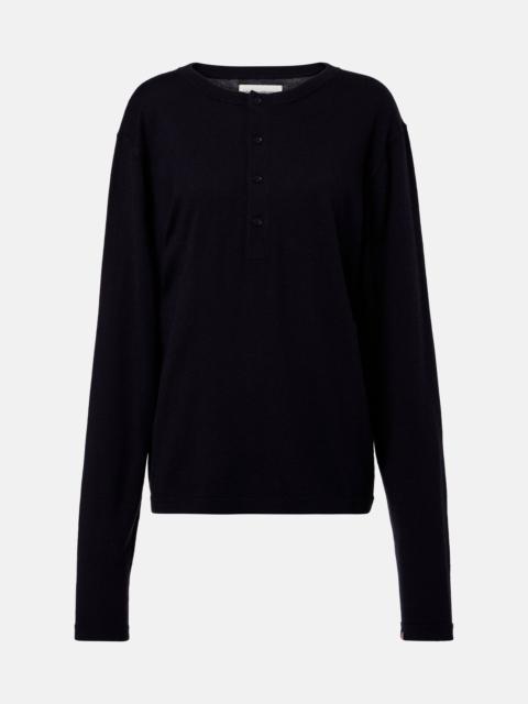 extreme cashmere N°370 Herman cotton and cashmere Henley shirt
