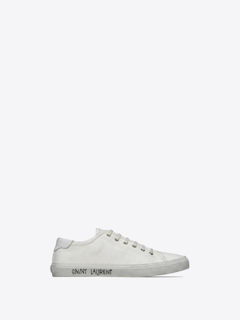 SAINT LAURENT malibu sneakers in canvas and leather
