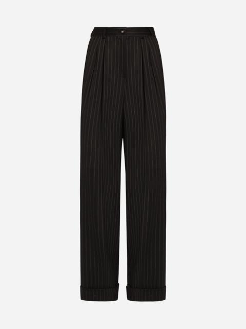 Dolce & Gabbana Flared pinstripe wool pants