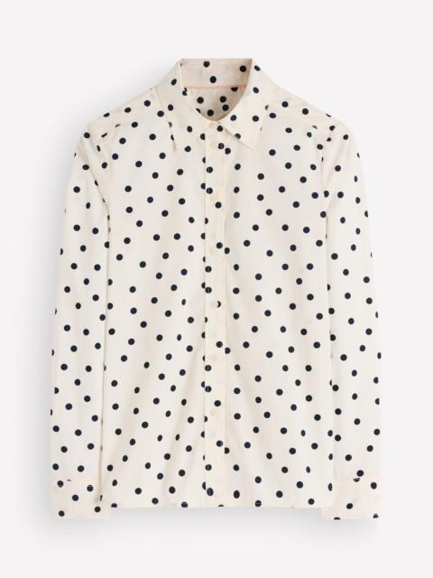 BODEN The New Sienna Cotton Shirt-French Navy, Boden Spot