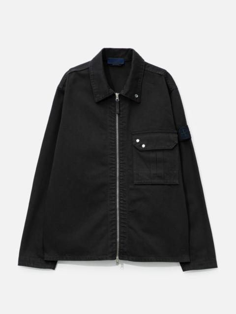 Stone Island GARMENT DYED DENIM ZIP-UP OVERSHIRT