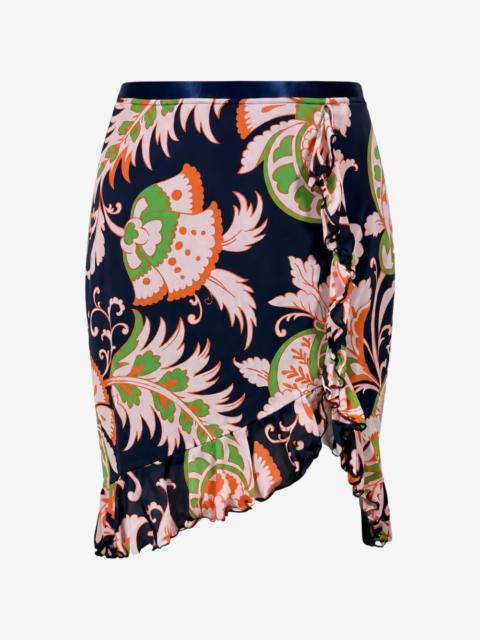Etro floral-print ruffled skirt