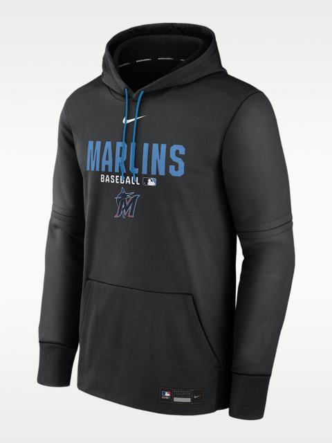 Nike Miami Marlins Authentic Collection Men's Nike Therma MLB Pullover Hoodie