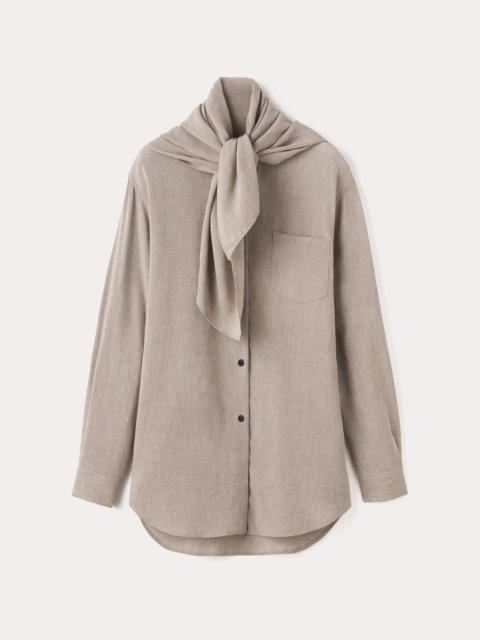 TOTEME Scarf-collar fluid shirt light brown mélange