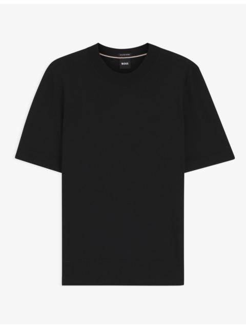 BOSS Short-Sleeved Knitted Wool T-Shirt