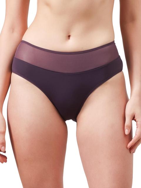 Wolford Women's Sheer Opaque Hipster Brief - Aubergine