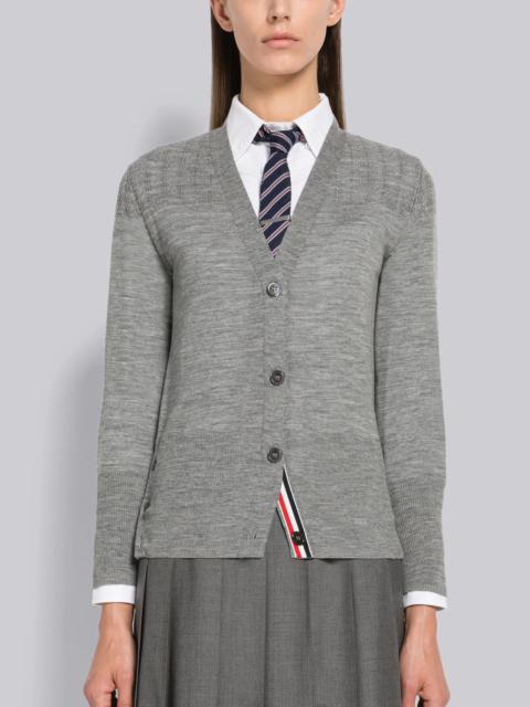 Thom Browne Fine Merino Wool V-Neck Yoke Cardigan