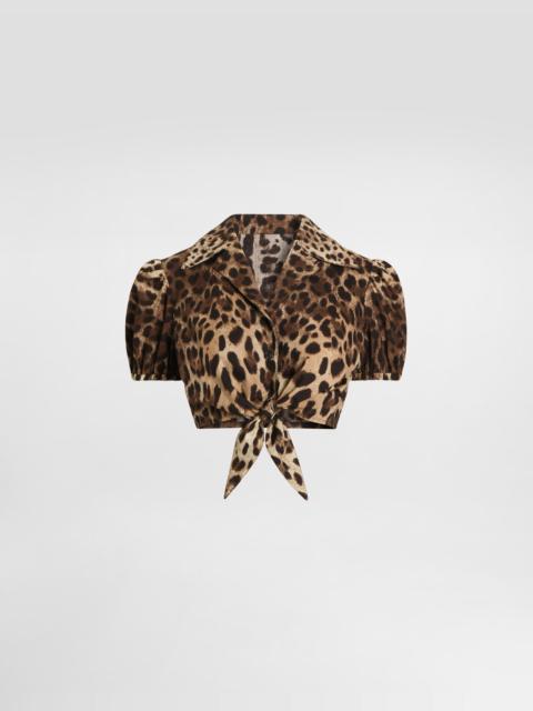 Dolce & Gabbana Leo-print poplin shirt