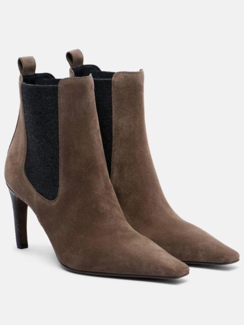 Brunello Cucinelli Chelsea Monili suede ankle boots