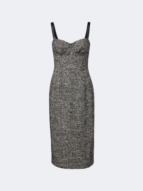 Dolce & Gabbana Wool and silk-blend tweed midi dress