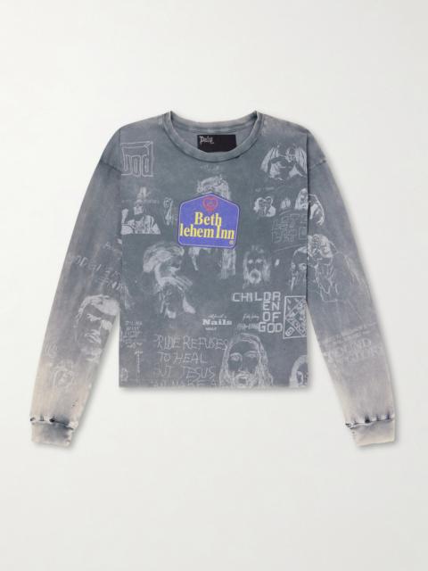 Paly Bethlehem Inn Distressed Printed Cotton-Jersey Shirt