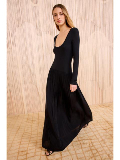 ULLA JOHNSON Amal Jersey U–Neck Dress