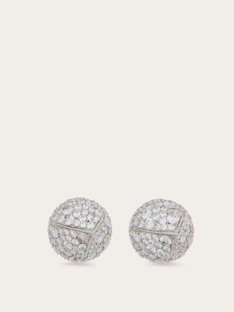 Pine cone earrings with rhinestones (L)