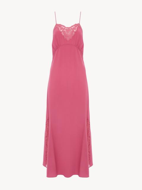 Chloé LONG LINGERIE DRESS IN CRÊPE DE CHINE & LACE