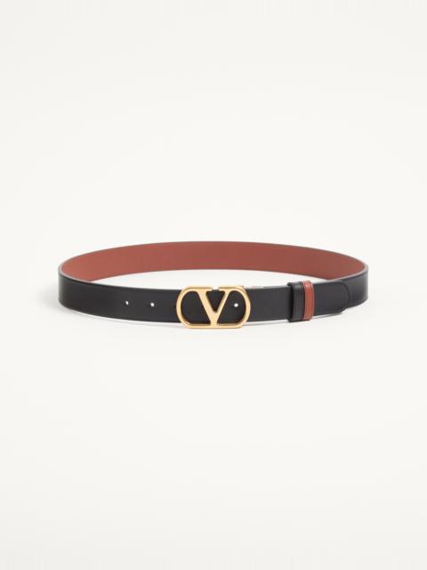 Valentino VLOGO SIGNATURE REVERSIBLE SHINY CALFSKIN BELT 30 MM