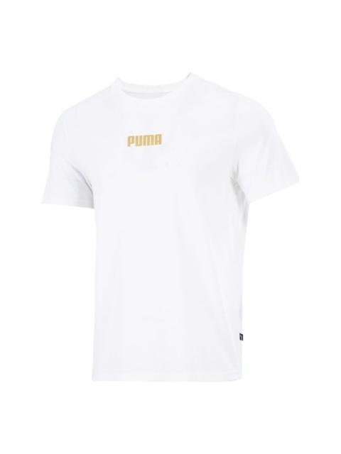 PUMA PUMA Alphabet Printing Casual Sports Short Sleeve White 847651-02