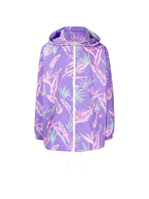 botanical-print zipped jacket