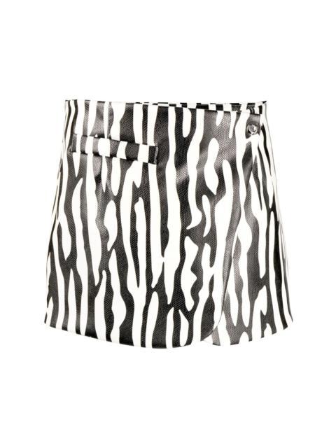 high-waisted wrap mini skirt