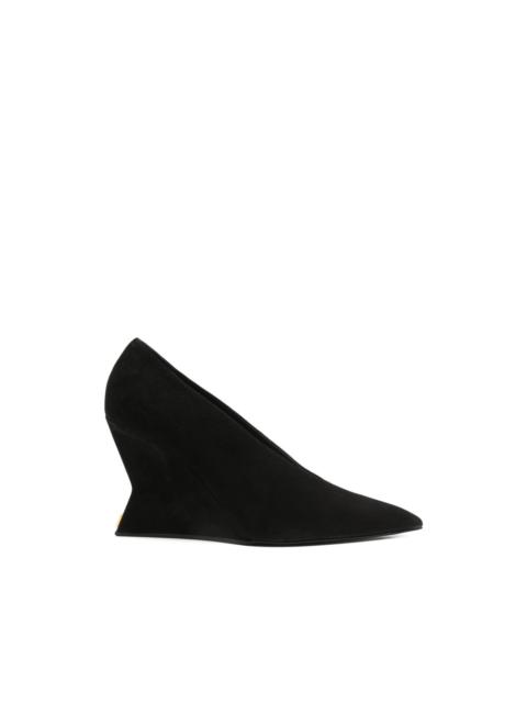 Balmain suede wedge-heel pumps