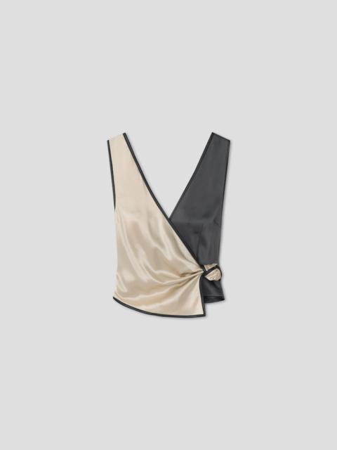 Nanushka Slip Satin Color-Block Sleeveless Top