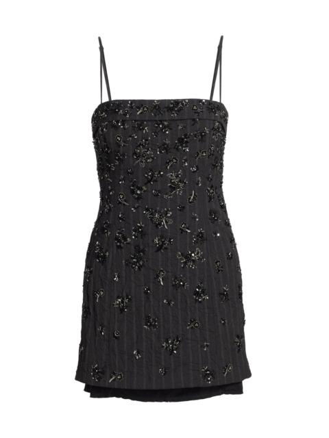 SIMKHAI Women's Anden Embellished Minidress - Charcoal Stripe