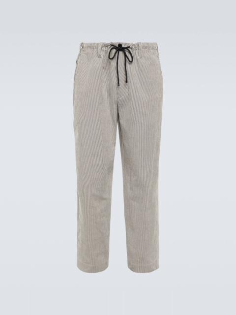 Striped cotton straight pants