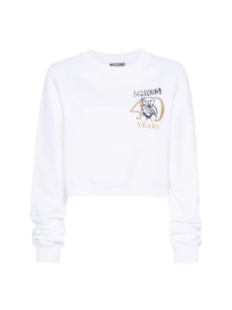 Moschino Teddy-Bear-print cropped sweatshirt