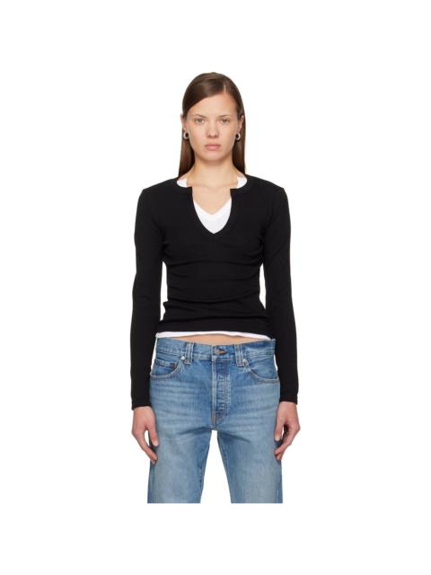FLORE FLORE Black Iman Longsleeve T-shirt