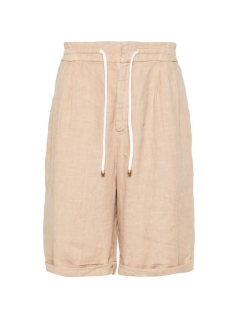Brunello Cucinelli interlock-twill linen shorts